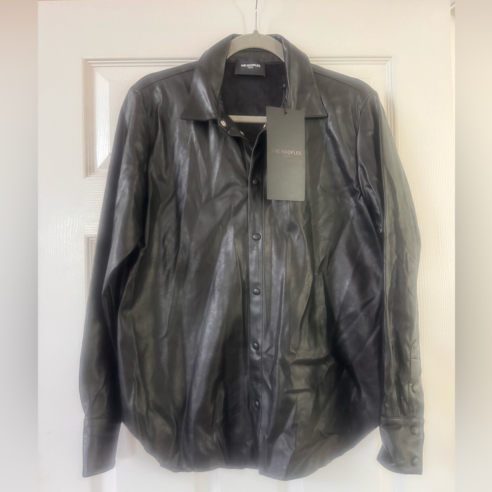 NWT The Kooples faux leather button up shirt jacket
Size 4